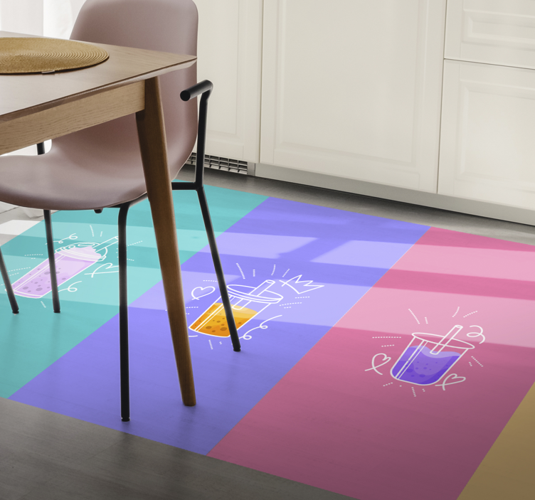Beverage Doodle Squares quote rug - TenStickers