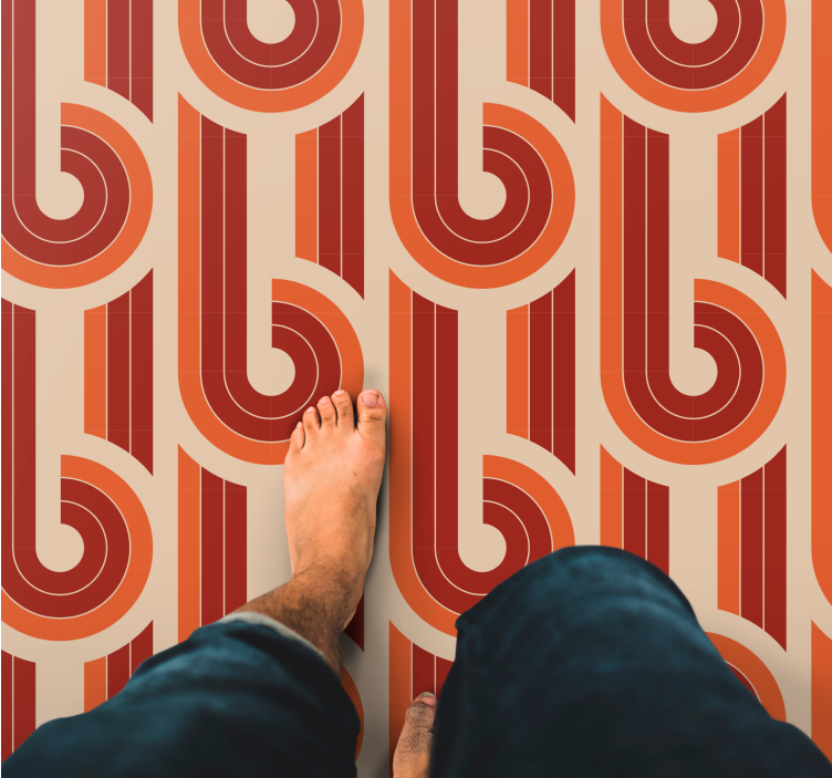 bicoloured patterns on beige vintage rug - TenStickers