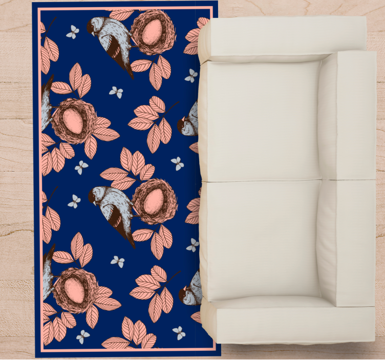 Bird Nest Botanical Motif animal mat - TenStickers