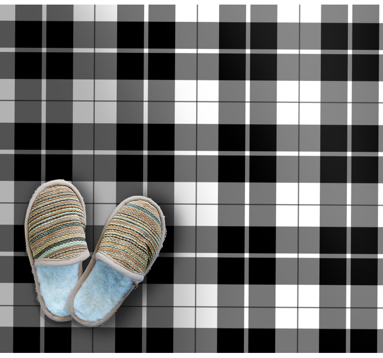 Black And White Check geometric rug - TenStickers