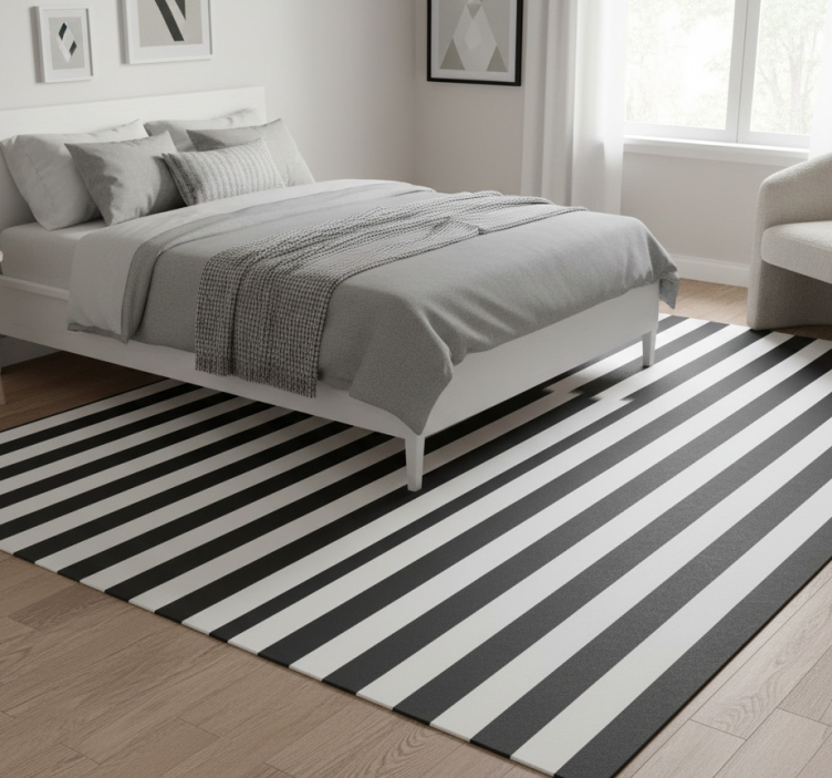 Black and white checkered bedroom carpet - TenStickers