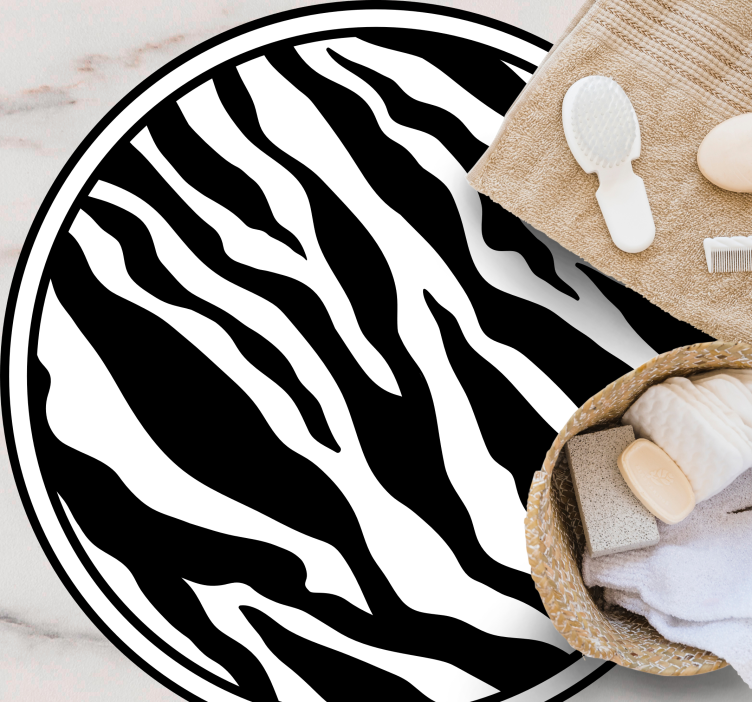 Black and white zebra pattern animal rug - TenStickers