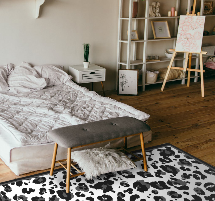 Black Spot Pattern animal print rug - TenStickers