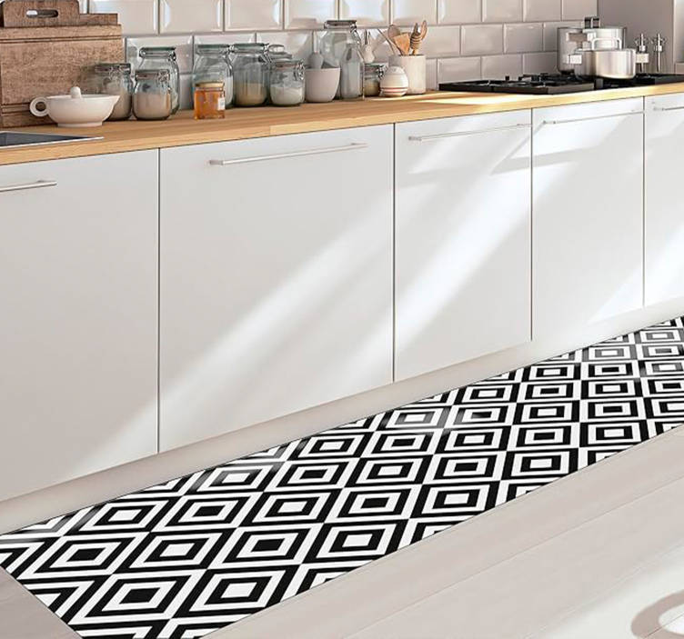 Black & White geometric rug - TenStickers