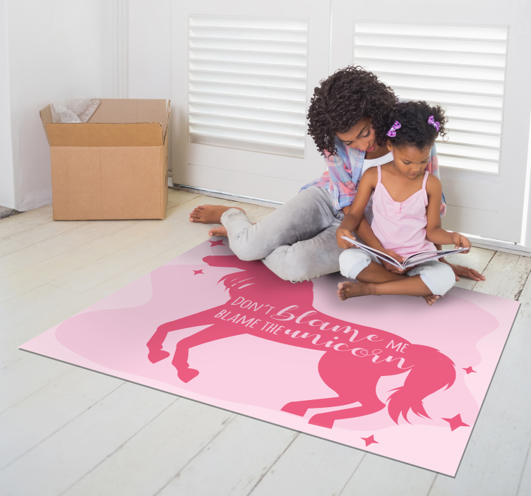 Blame the Unicorn kids carpet - TenStickers