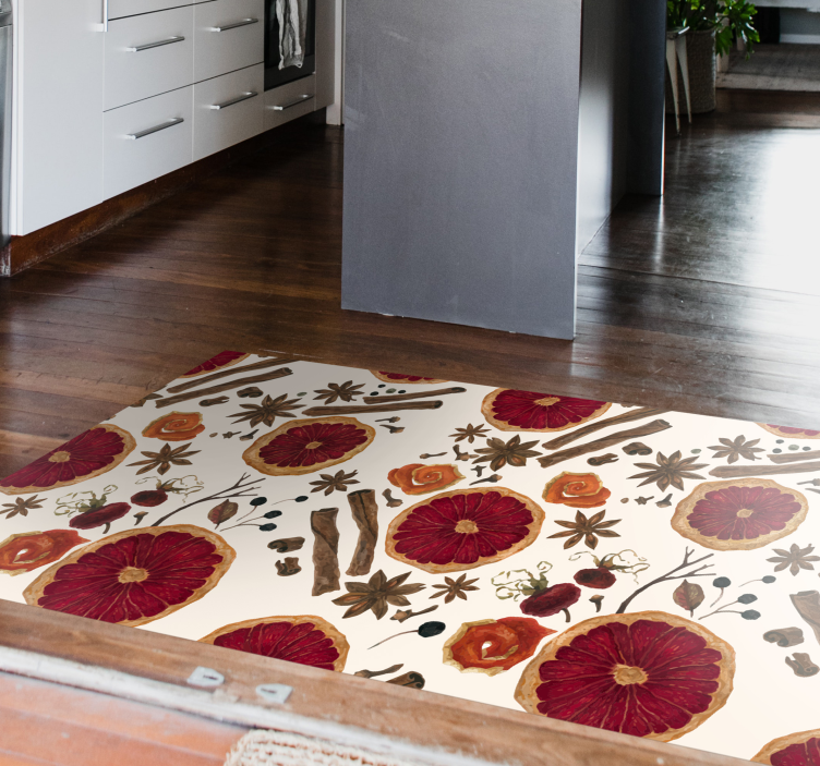 Floral Botanical Concept kitchen vinyl mat - TenStickers