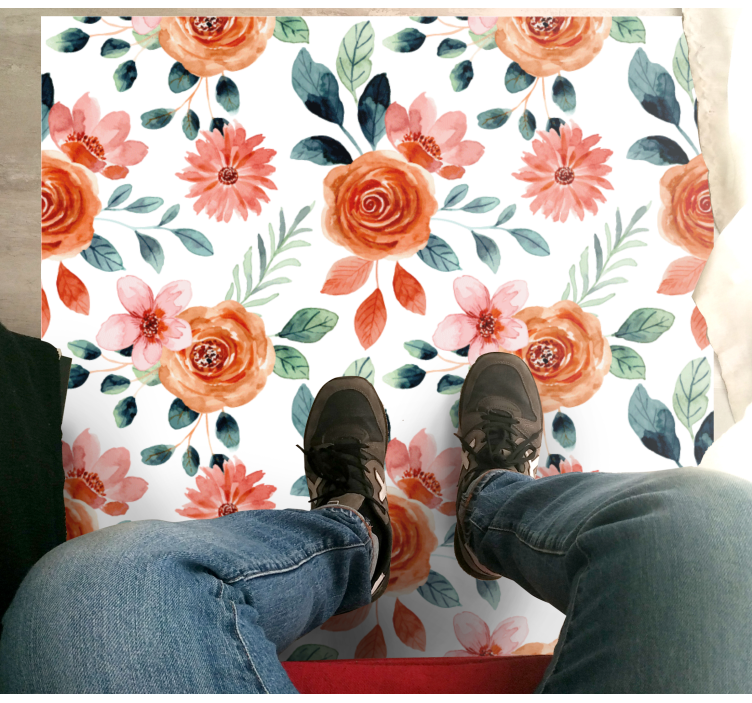 Blooming Delight floral rug - TenStickers