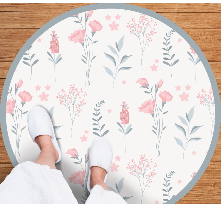 Blossoming elegant pattern floral rug - TenStickers