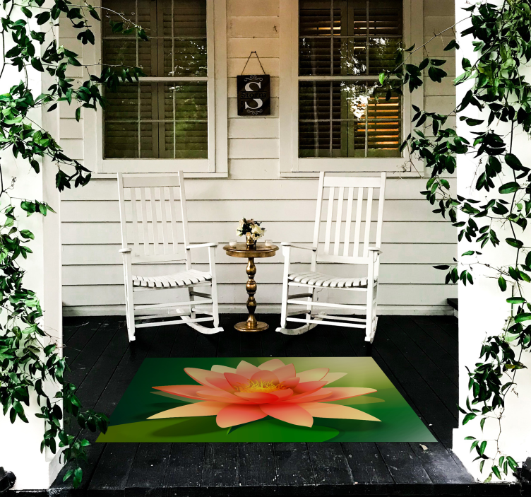 Blooming Lotus floral rug - TenStickers