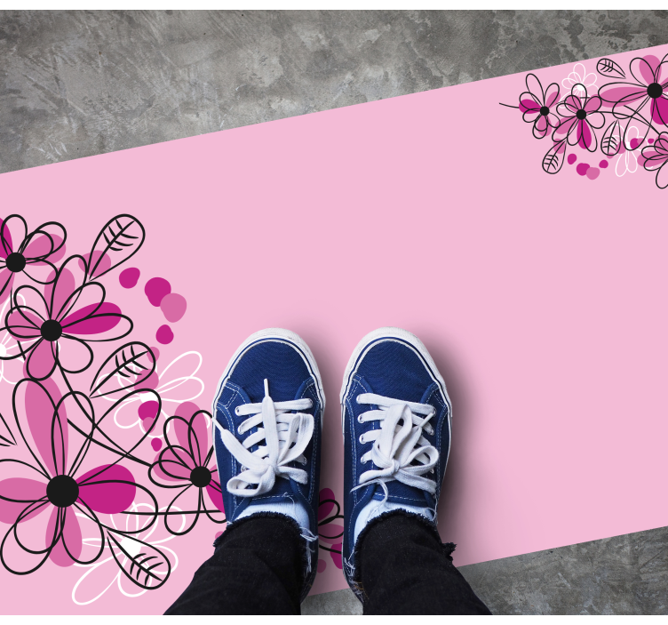 Blossom Pink Charm floral rug - TenStickers