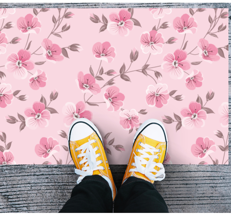 Blossom Pink Unity floral rug - TenStickers