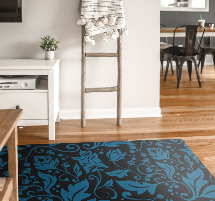 Floral Swirl Element floral rug - TenStickers