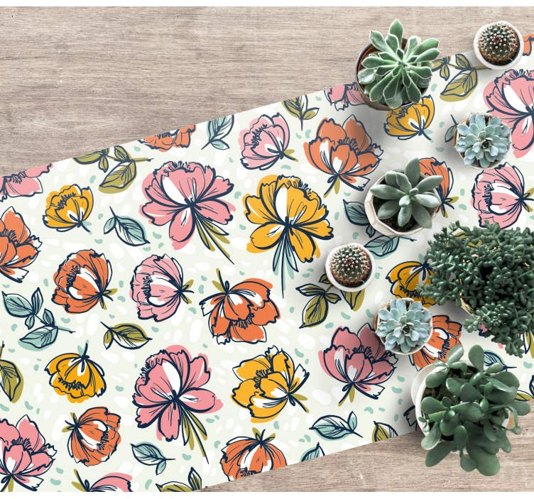 Blossoming garden design floral rug - TenStickers