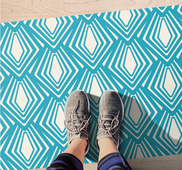 Blue abstract minimalist design  rug - TenStickers