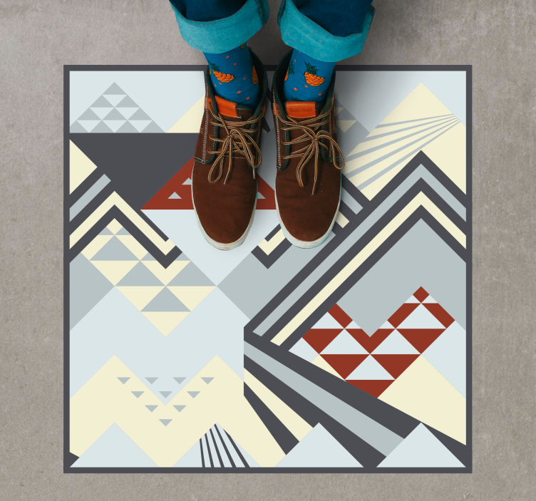 Blue abstract pastel colours geometric rugs - TenStickers