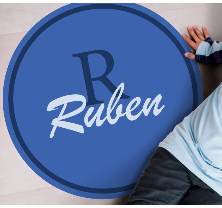 Blue background with initial personalised mat - TenStickers