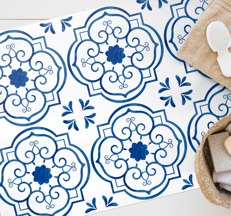 blue bathroom tiles tile carpet - TenStickers