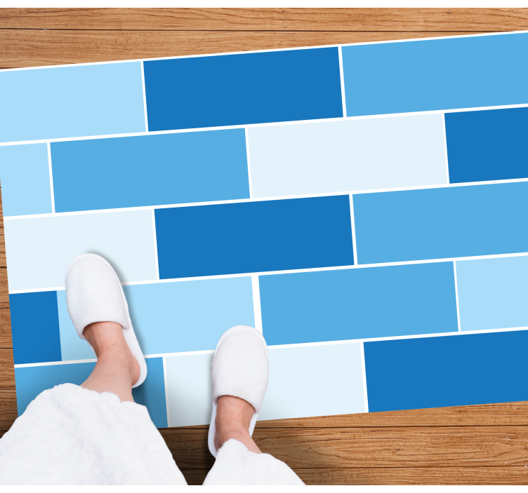 Blue Brick Pattern tile carpet - TenStickers