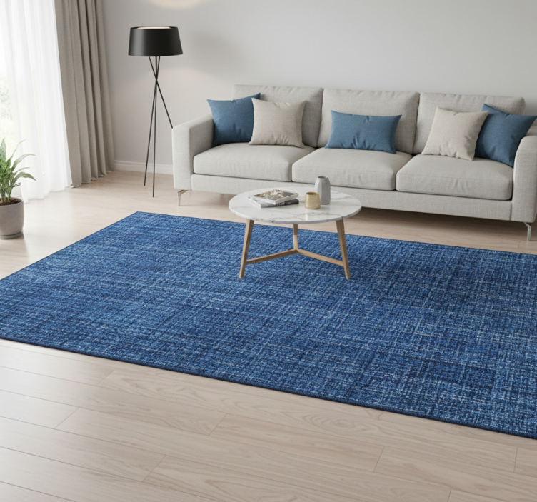 Blue fabric effect texture rug - TenStickers