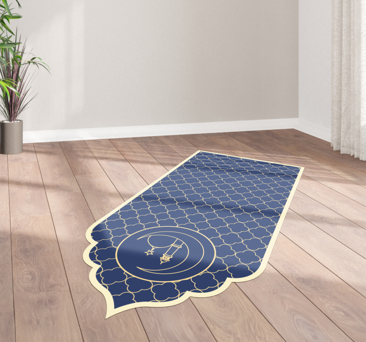 Blue pattern Moroccan style floor rug - TenStickers