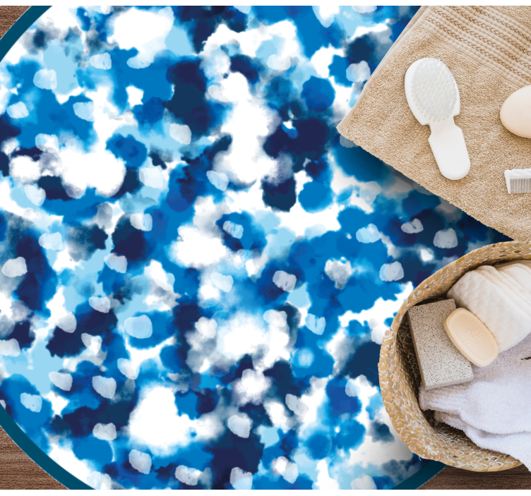 Blue spot design bathroom mat - TenStickers