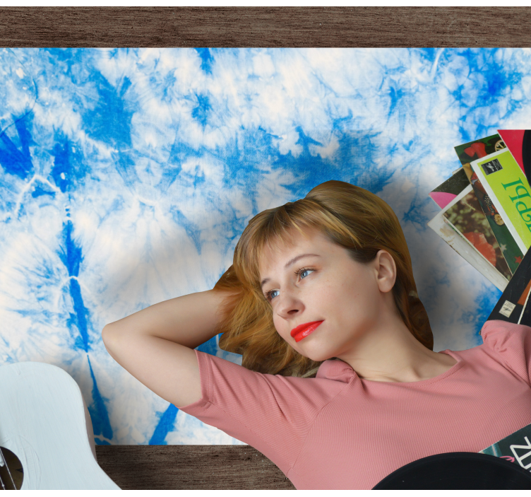 Blue Tie-Dye living room rug - TenStickers