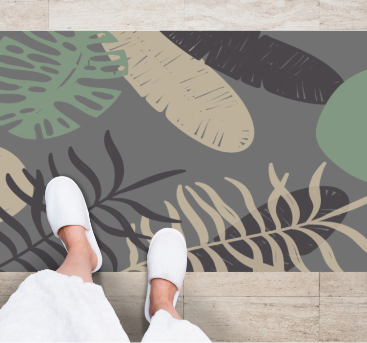 Botanical Leaf Pattern Design floral rug - TenStickers