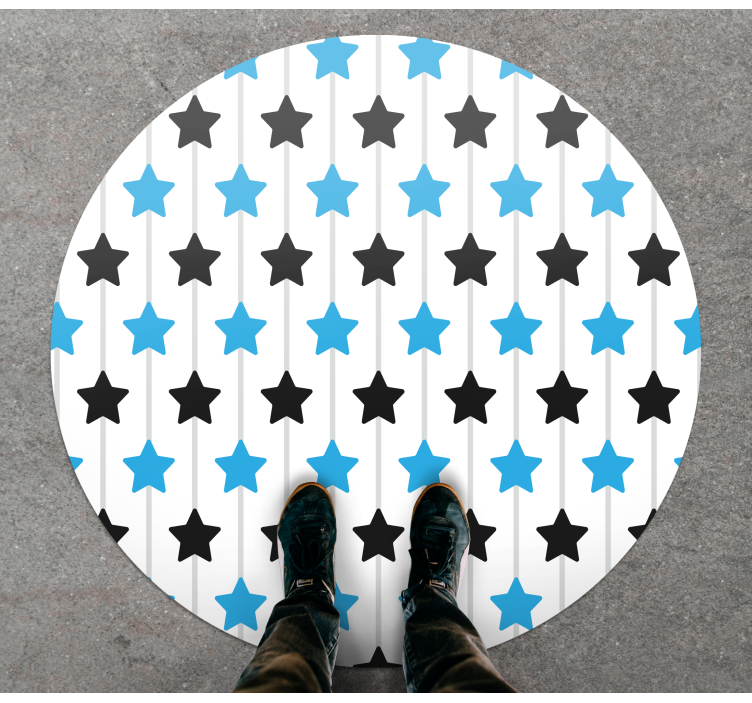Bold blue shades star rug - TenStickers