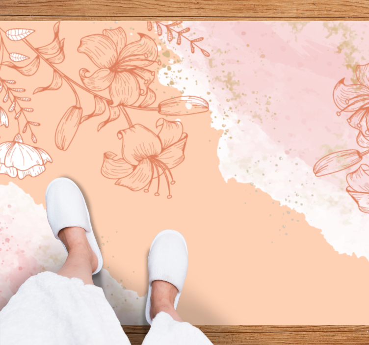 Floral Abstract Blush nature rug - TenStickers