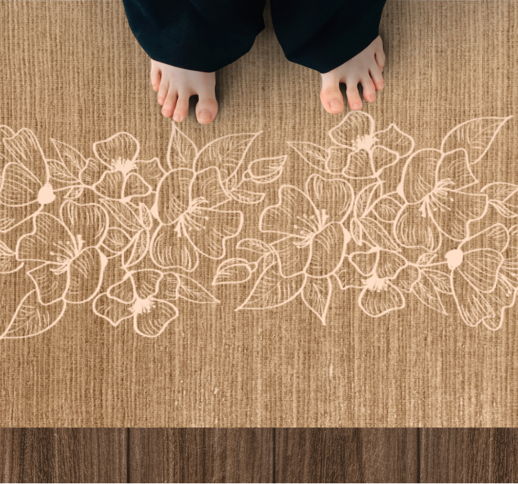 Floral Embellished Elegance entrance hall rug - TenStickers