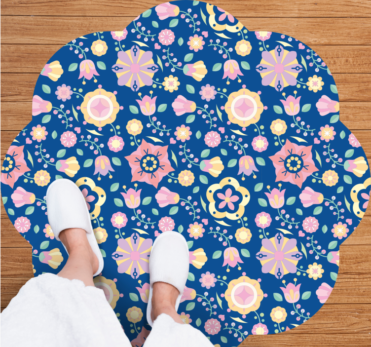 Botanical Bliss floral rug - TenStickers