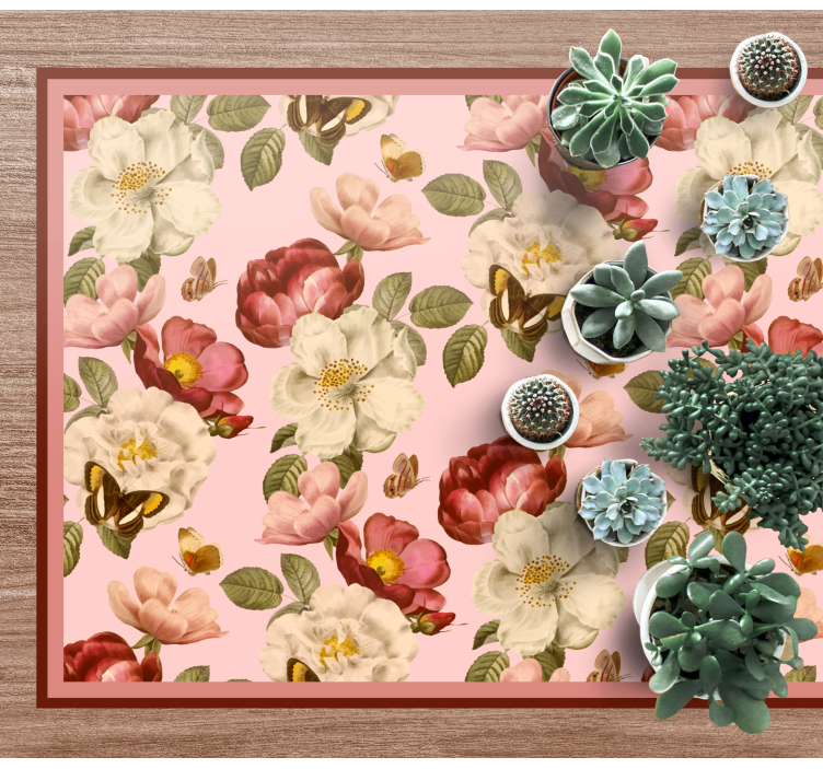 Botanical Blossoming Arrangement floral rug - TenStickers