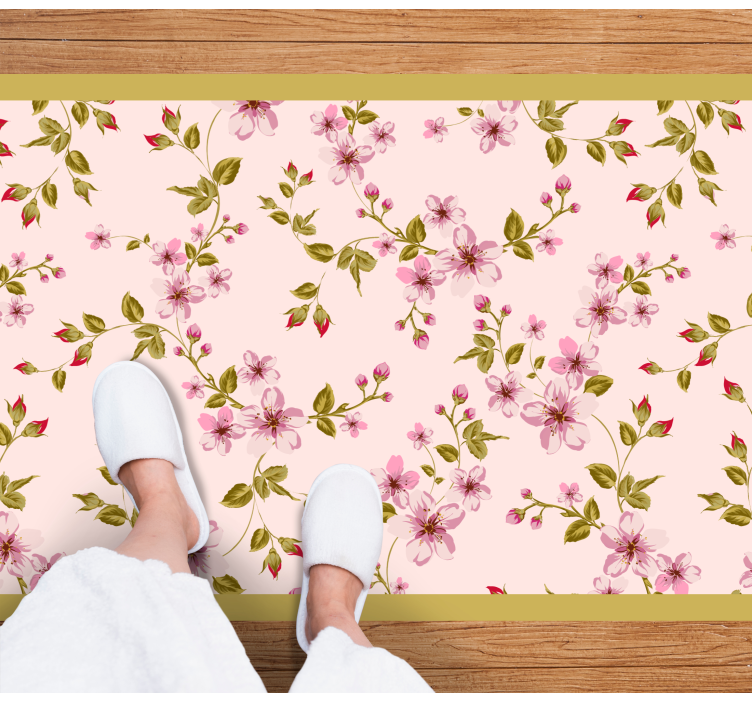 Botanical Bloom Element floral rug - TenStickers