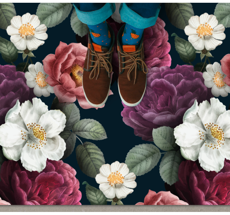 Botanical Chic Sophistication floral rug - TenStickers