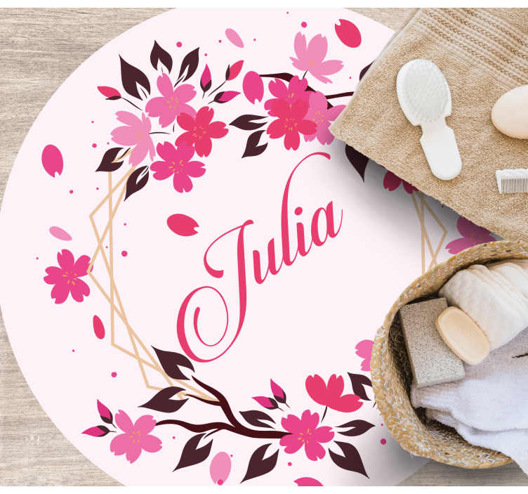 Botanical crown with name bedroom carpet - TenStickers