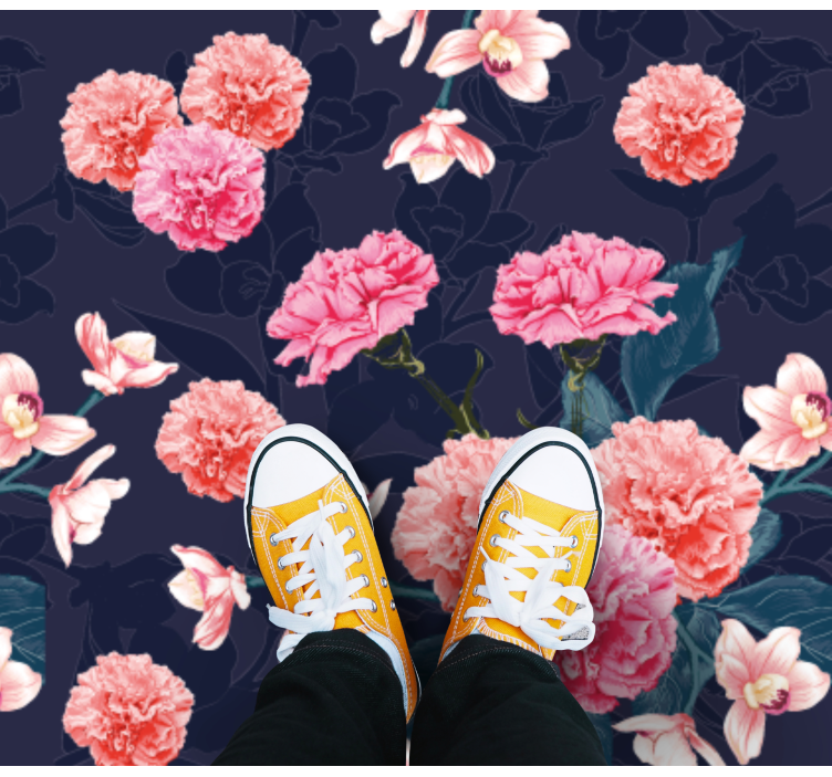 Botanical dream motif floral rug - TenStickers