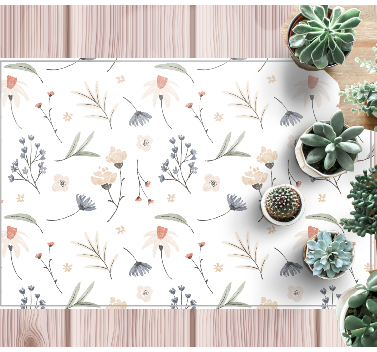 Floral Botanical Element living room rug - TenStickers