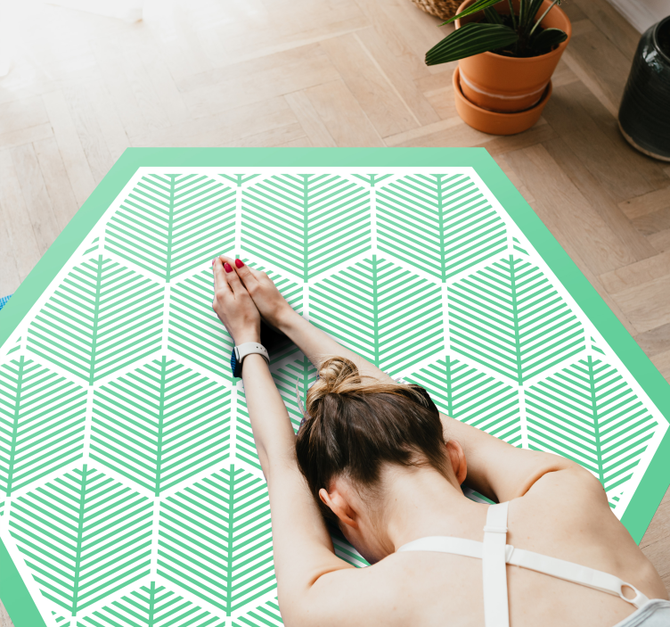 Botanical Geometrics floral rug - TenStickers