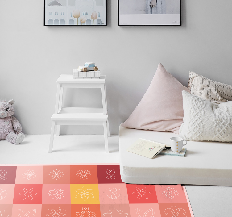 Blooming Gradient Collection floral rug - TenStickers