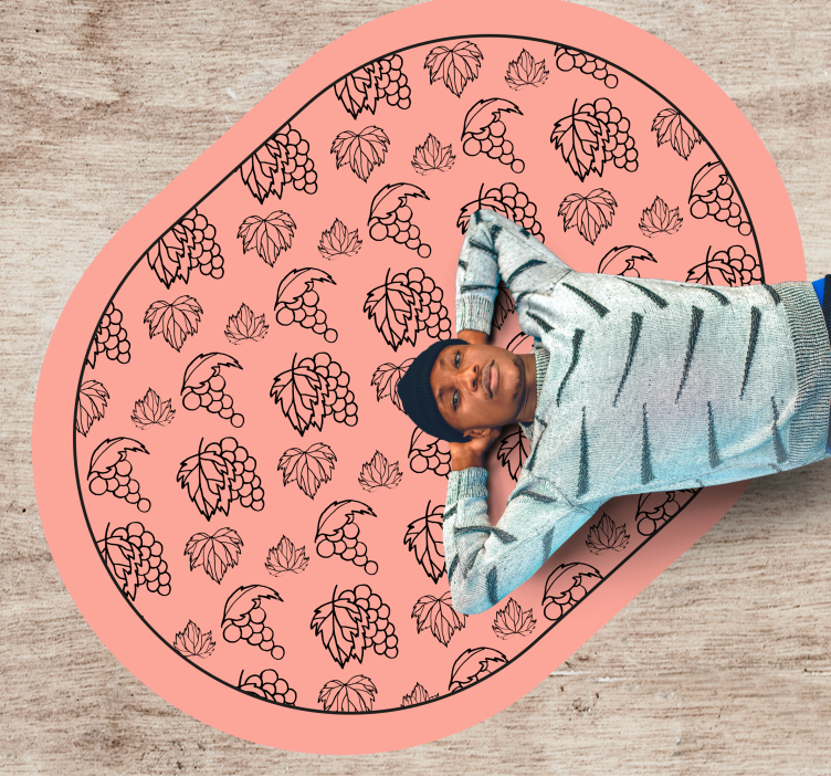 Botanical Grape Pattern floral rug - TenStickers