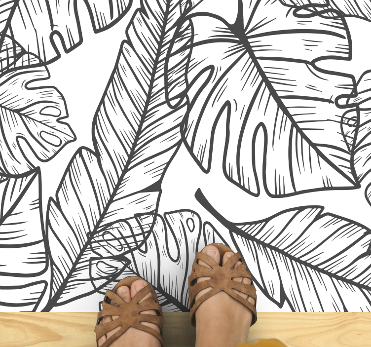 Nature Inspired Leaves entrance hall rug - TenStickers