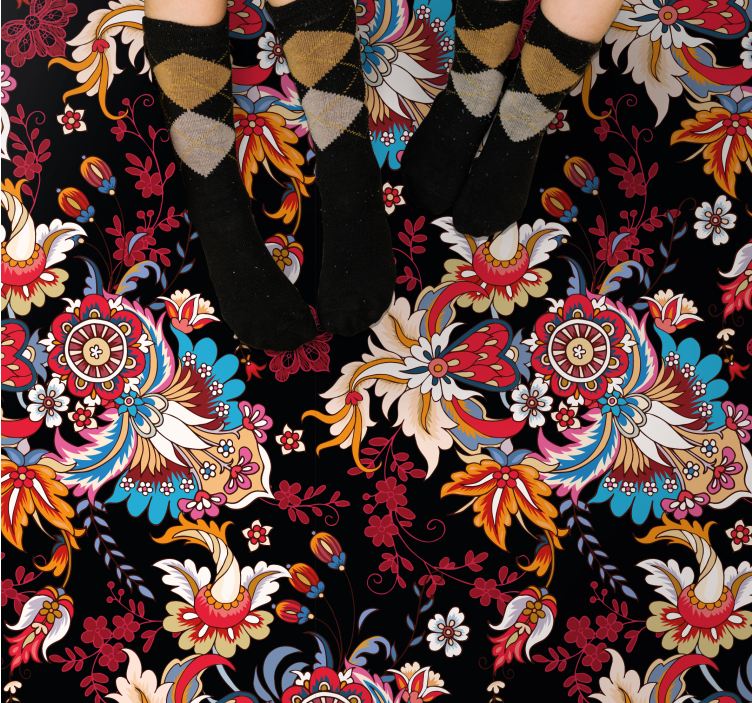 Botanical Inspiration mandala rug - TenStickers