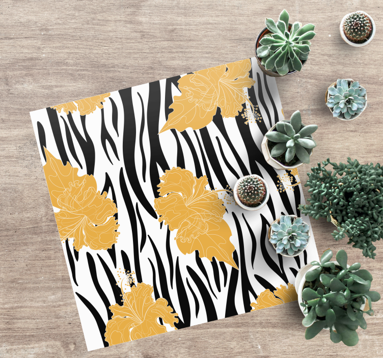 Animal print rug in zebra jungle design - TenStickers