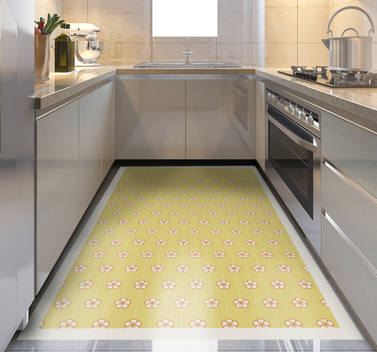 Botanical Kitchen Utensil floral rug - TenStickers