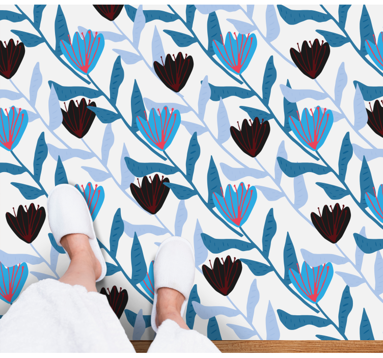 Botanical Leaf Arrangement floral rug - TenStickers