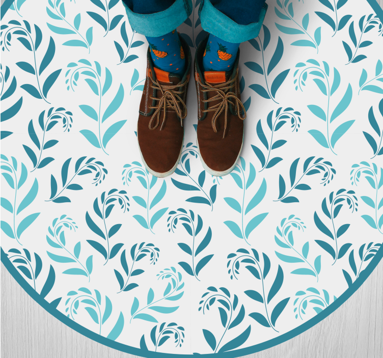 Botanical Leaf Inspiration floral rug - TenStickers