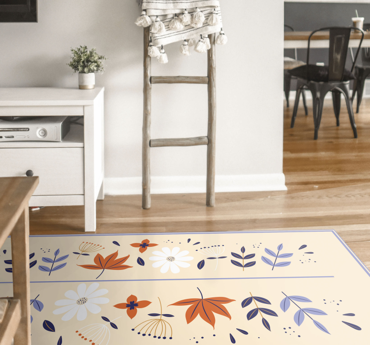 Botanical Motif Ensemble floral rug - TenStickers