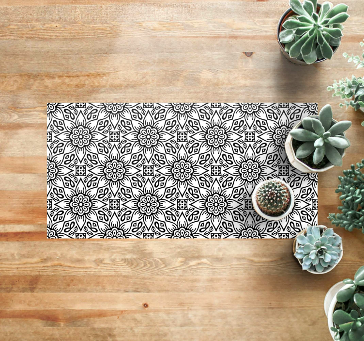 Botanical Motif mandala rug - TenStickers