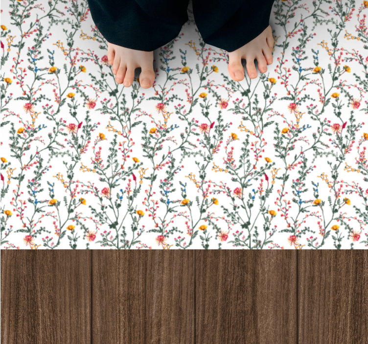 Botanical Oasis floral rug - TenStickers