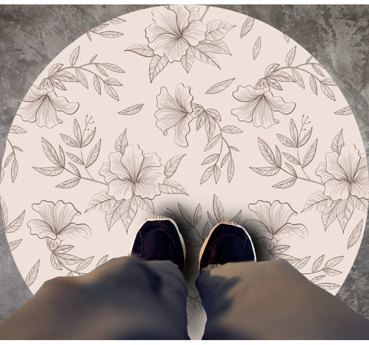 Botanical Outline Concept floral rug - TenStickers
